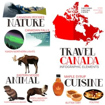 Infographic Elements for Traveling to Canada Stock Illustration