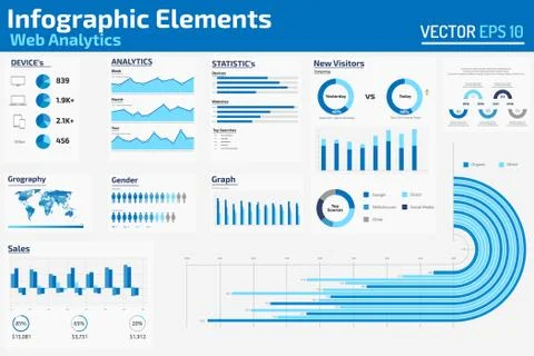 Infographic Elements Web Analytics Illustrazione stock