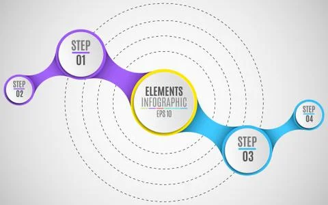 Infographic elements for your business projects. Paper, volumetric circles .. Stock Illustration