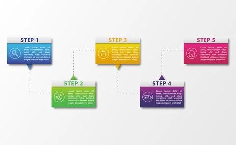 Infographic five step cycle process Stock Illustration