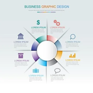 Infographic flat vector design element  illustration for web banner or presen Stock Illustration