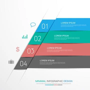 Infographic flat vector design element with paper art  illustration for web b Stock Illustration