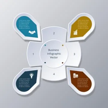 Infographic four Points arranged in circle gear Stock Illustration