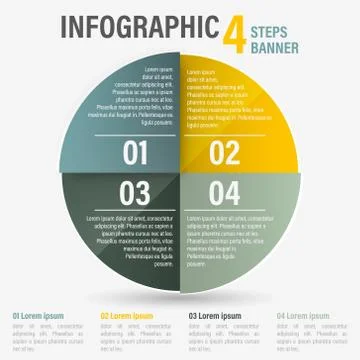 Infographic four steps vector banner. Stock Illustration