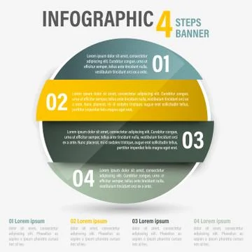 Infographic four steps vector banner. Stock Illustration