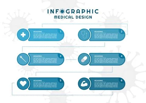 Infographic geometric circle shape design icon for medical step to healthy Stock Illustration