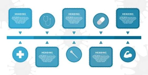 Infographic geometric shape design section bar style for medical coronavirus- Stock Illustration
