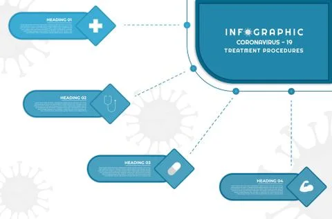 Infographic geometric square shape design for medical covid-19 concept Stock Illustration