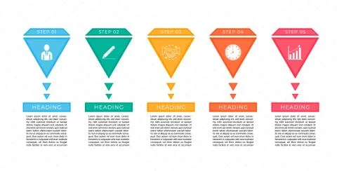 Infographic geometric triangle shape design colorful work step to success Stock Illustration