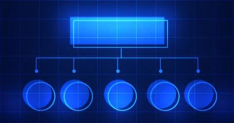 Infographic glowing hologram with empty space for text bg. Business hierarc.. Illustrazione stock