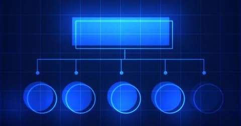 Infographic glowing hologram with empty space for text bg. Business hierarc.. Illustrazione stock