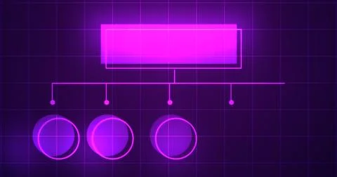 Infographic glowing hologram with empty space for text bg. Business hierarc.. Illustrazione stock