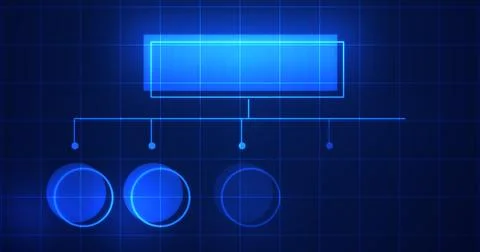 Infographic glowing hologram with empty space for text bg. Business hierarc.. Illustrazione stock