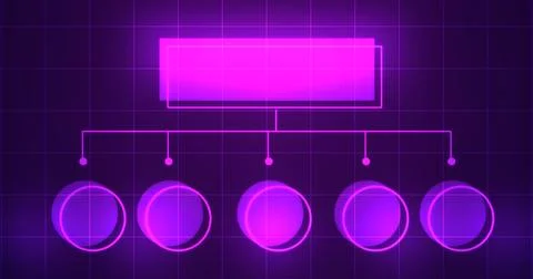 Infographic glowing hologram with empty space for text bg. Business hierarc.. Illustrazione stock