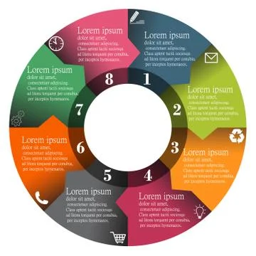 Infographic graphic modern elements data visualization vector circle color is Illustrazione stock