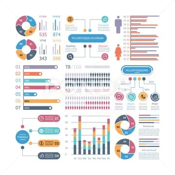 Infographic graphs. Business chart process infochart diagram option ...