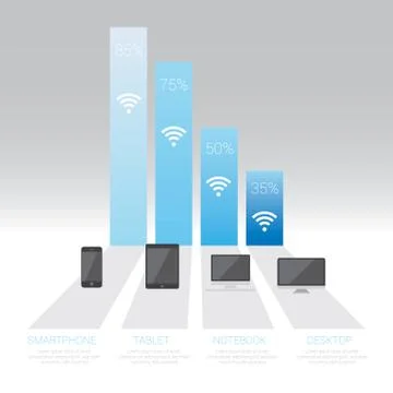 Infographic of hardware networking 스톡 일러스트