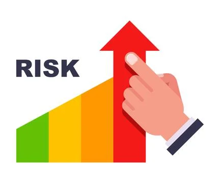Infographic high risk. increased danger. arrow up. Stock Illustration