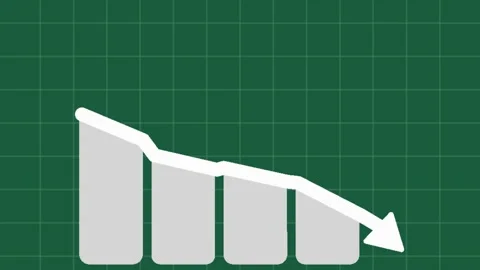 The Infographic Icon Downward Bar Graph Stock Footage 282569968