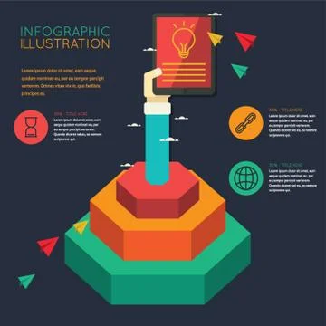 Infographic of idea sharing through cloud technology Stock Illustration