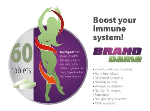 Infographic - immuno supplements Stock Illustration