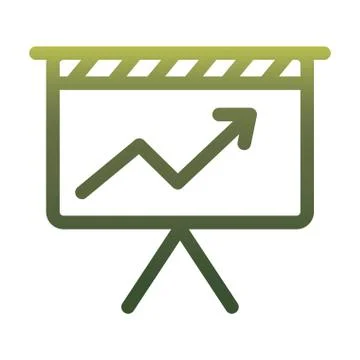Infographic increase arrow chart inside board gradient style icon vector design Stock Illustration