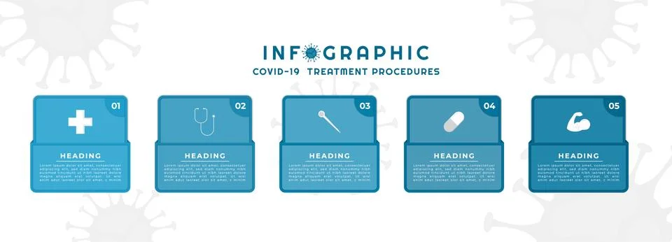 Infographic ingredient square shape design for medical coronavirus-19 concept Stock Illustration