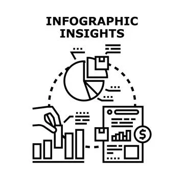 Infographic insights concept illustration for data analysis Stock Illustration