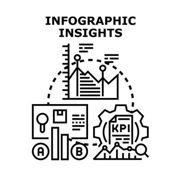 Infographic insights processing business data analysis Stock Illustration