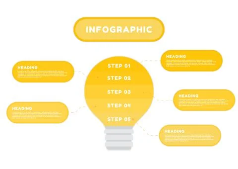 Infographic lampbulb design workflow use for business planning Stock Illustration