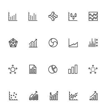 Infographic Line Vector Icons Illustrazione stock