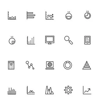 Infographic Line Vector Icons Set Stock Illustration