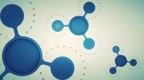 Infographic with many rotating blue circles, loop Stock Footage 43676880