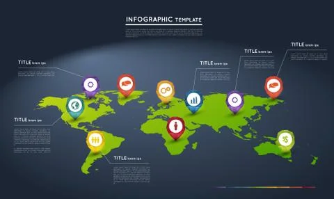 Infographic map template Stock Illustration