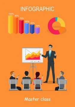 Infographic Master Class. Training Staff Brief Presentation Stock Illustration