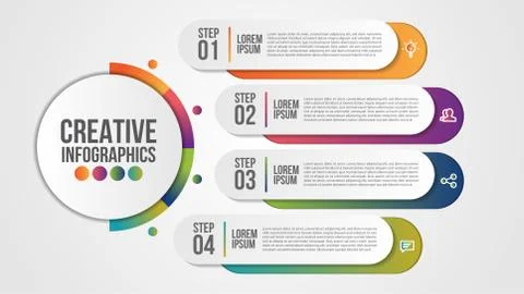 Infographic modern design vector template for business with 4 steps or option Stock Illustration