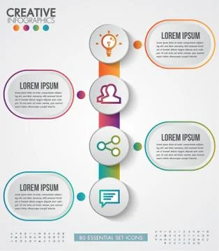 Infographic modern design vector template for business with 4 steps or option Stock Illustration