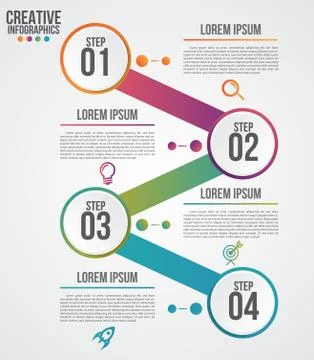 Infographic modern design vector template for business with 4 steps or option Stock Illustration