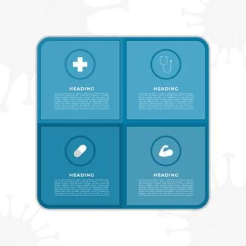 Infographic modern square design step by step medical style coronavirus conce Stock Illustration