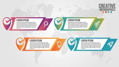 Infographic modern timeline design vector template for business with 4 steps Stock Illustration