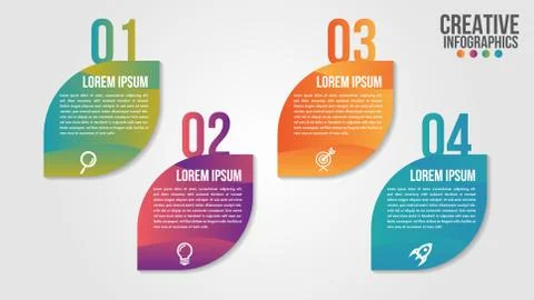 Infographic modern timeline design vector template for business with 4 steps Stock Illustration