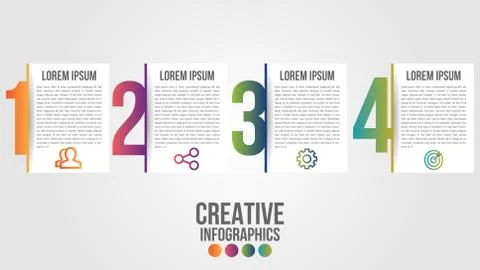 Infographic modern timeline design vector template for business with 4 steps Stock Illustration