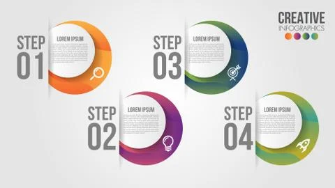 Infographic modern timeline design vector template for business with 4 steps Stock Illustration