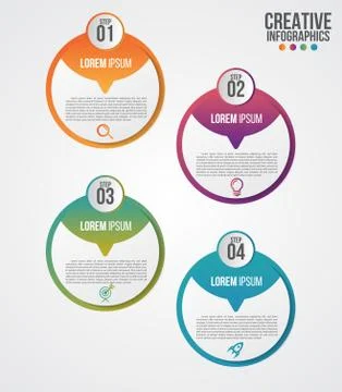 Infographic modern timeline design vector template for business with 4 steps Stock Illustration