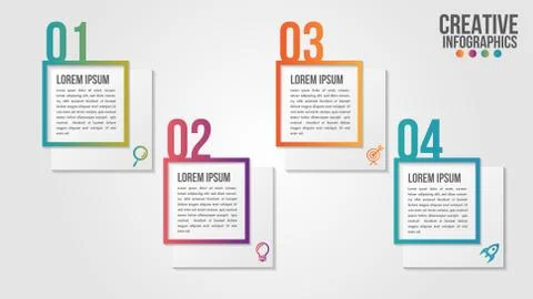 Infographic modern timeline design vector template for business with 4 steps Stock Illustration