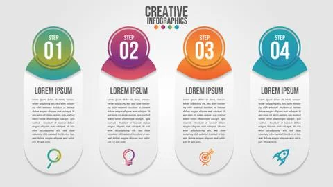 Infographic modern timeline design vector template for business with 4 steps Stock Illustration