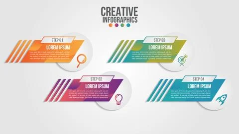 Infographic modern timeline design vector template for business with 4 steps Stock Illustration