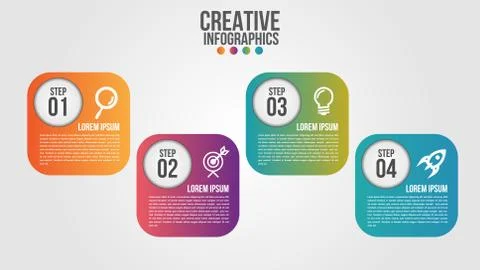 Infographic modern timeline design vector template for business with 4 steps Stock Illustration