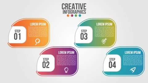 Infographic modern timeline design vector template for business with 4 steps Stock Illustration