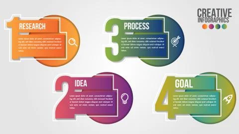 Infographic modern timeline design vector template for business with 4 steps Stock Illustration